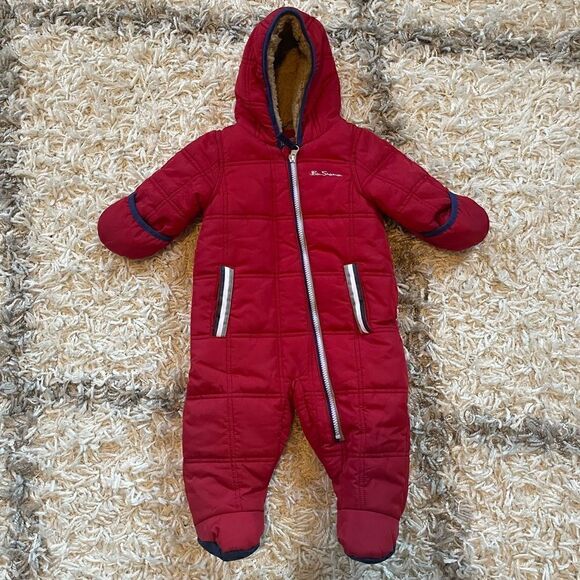 NWOT Ben Sherman Snowsuit Polar Fleece Lined w/ Sherpa Fur Hood 6-9 months - Picture 2 of 7